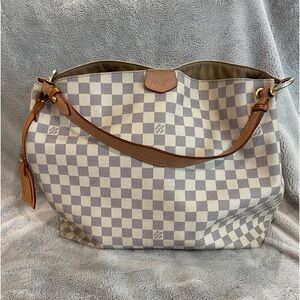 Authentic Louis Vuitton Graceful MM Damier Azur